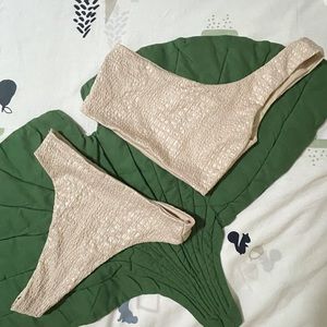 NastyGal one shoulder swim set. Size 4.